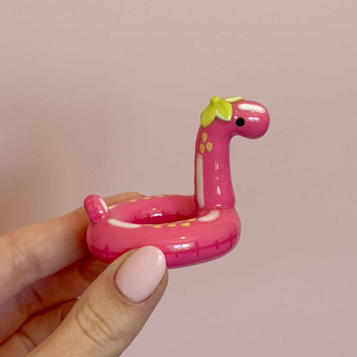 Strawberry Dino Pool Floatie Ring Holder