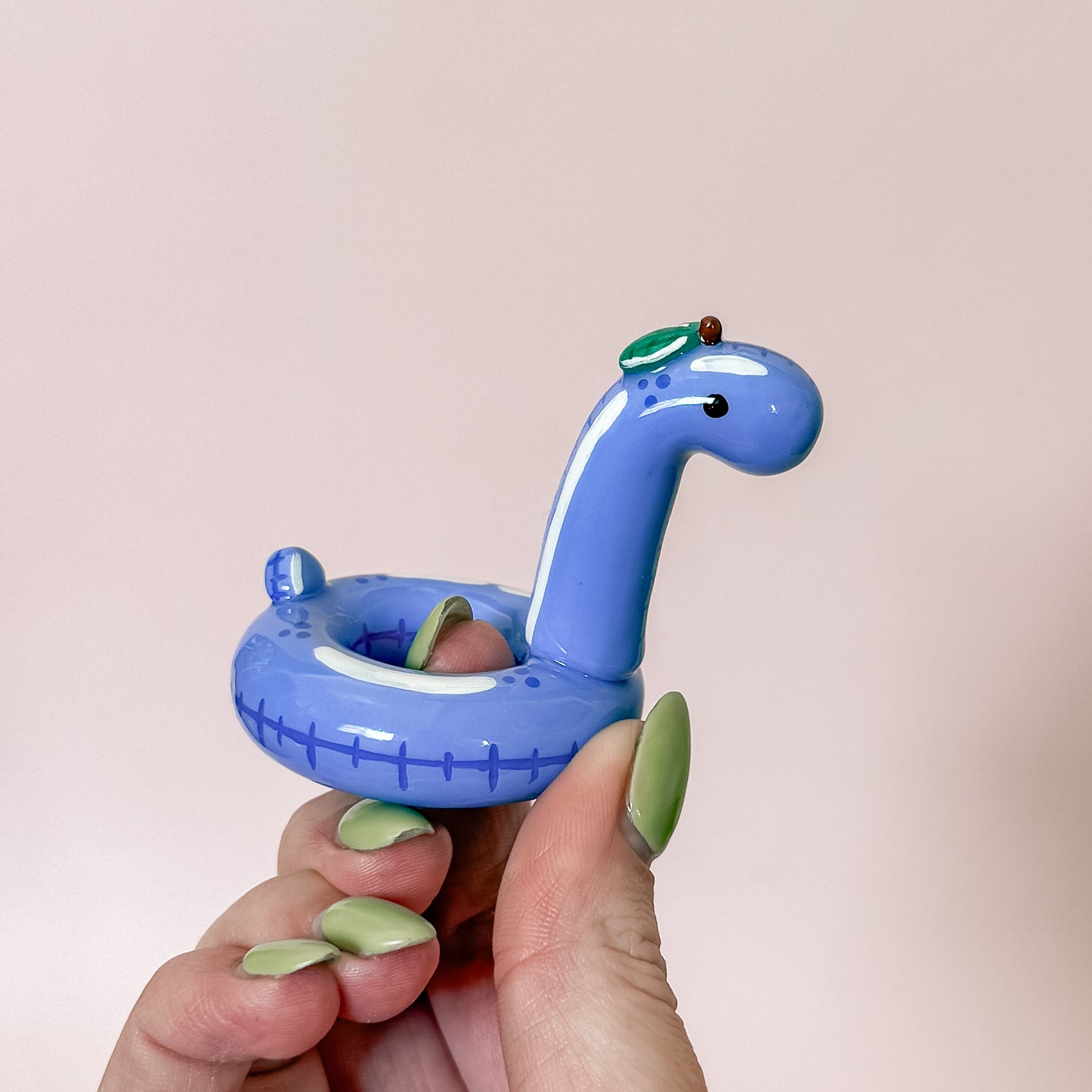 Blueberry Dino Pool Floatie Ring Holder