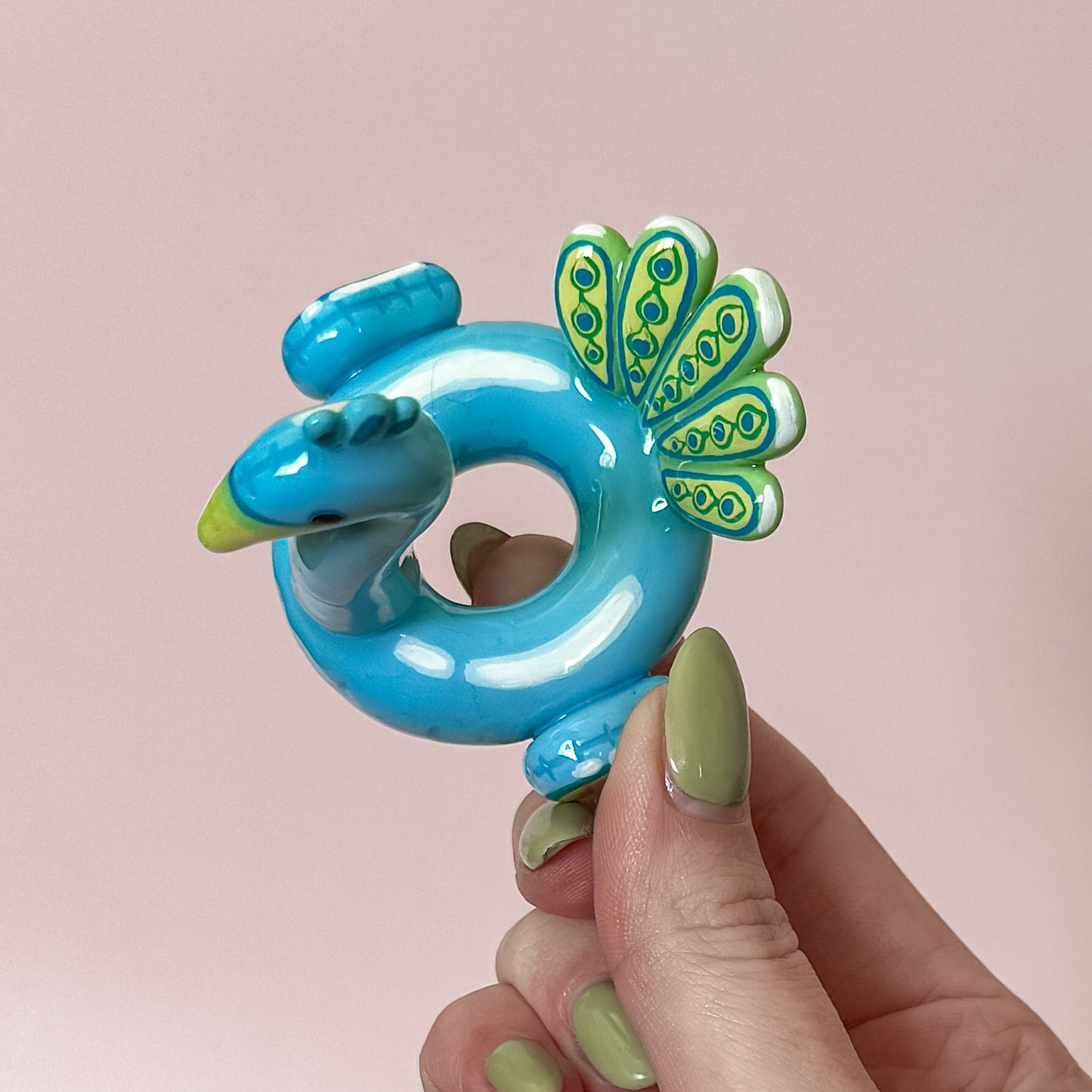 Peacock Pool Floatie Ring Holder