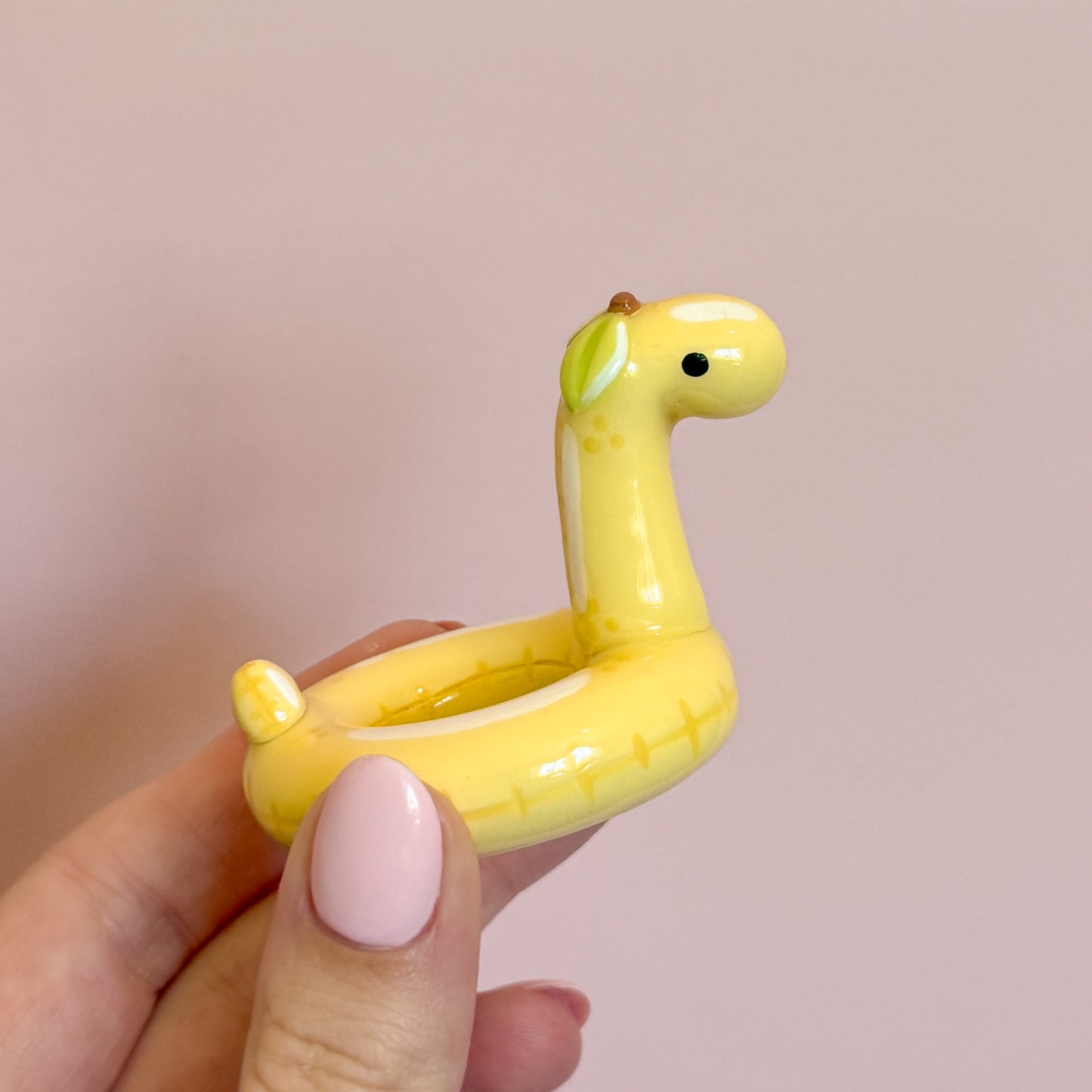 Lemon Dino Pool Floatie Ring Holder