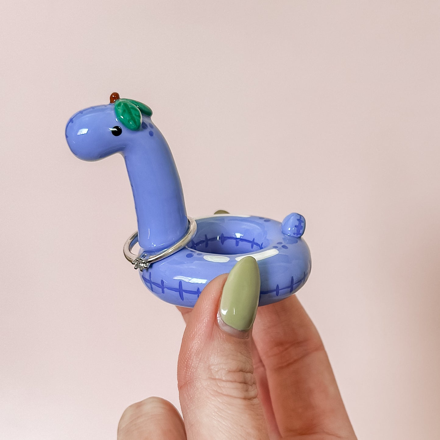 Blueberry Dino Pool Floatie Ring Holder