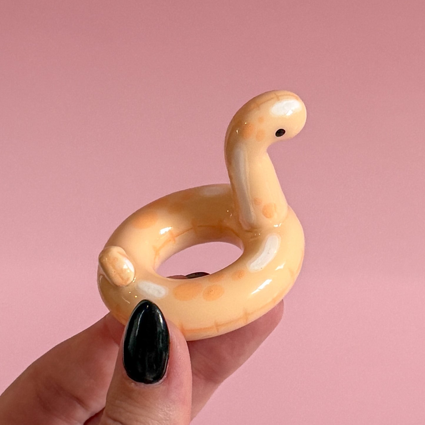 Pastel Orange Dino Pool Floatie Ring Holder