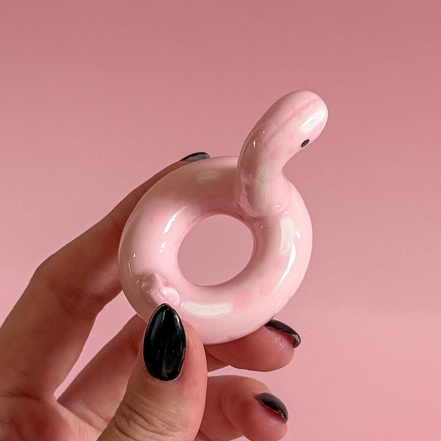 Pastel Pink Dino Pool Floatie Ring Holder