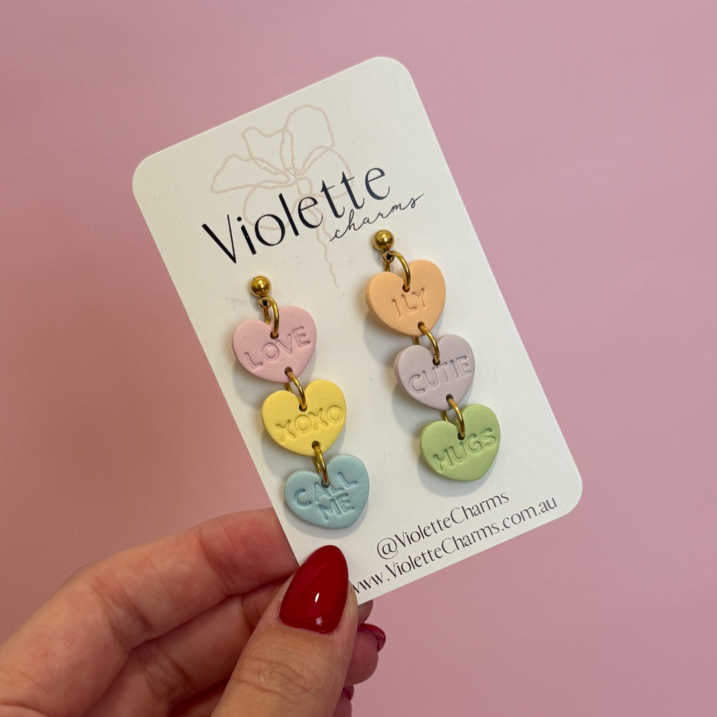 Valentines Candy Heart Dangles