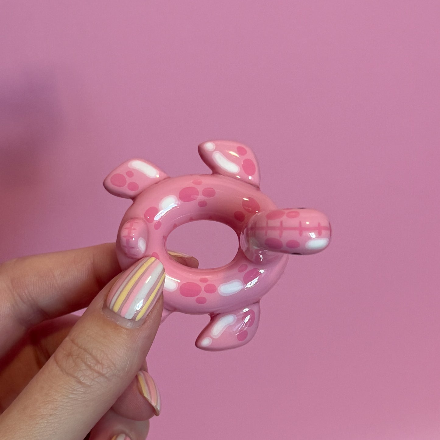Pink Nessie Pool Floatie Ring Holder