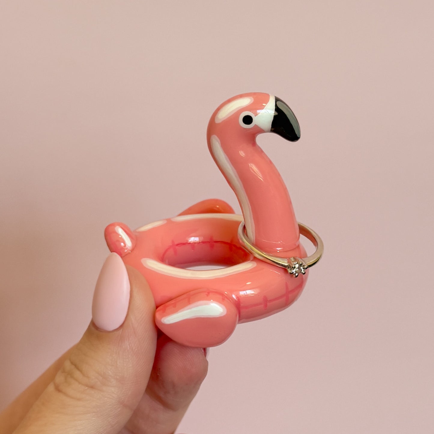 Flamingo Pool Floatie Ring Holder