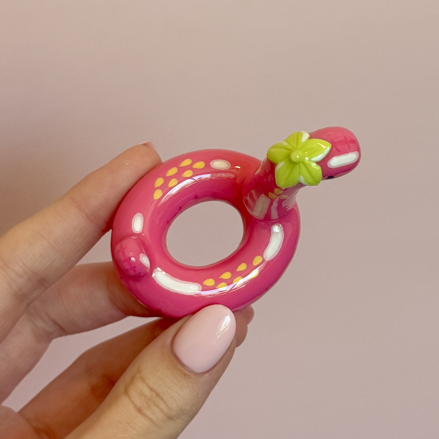 Strawberry Dino Pool Floatie Ring Holder