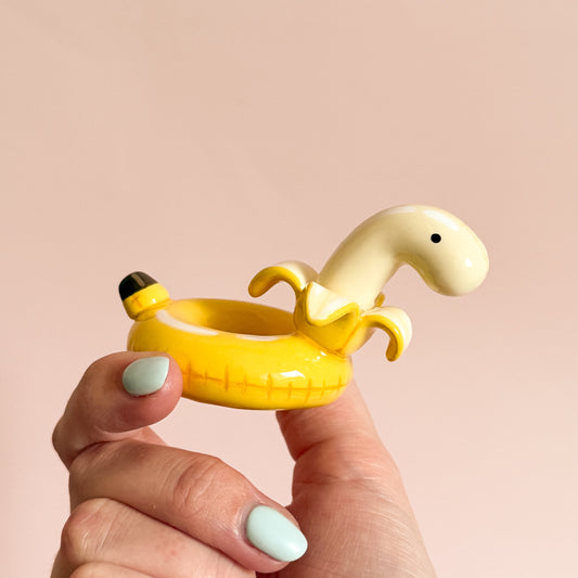 Banana Dino Pool Floatie Ring Holder