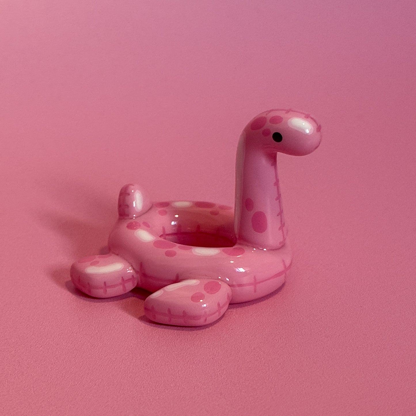 Pink Nessie Pool Floatie Ring Holder