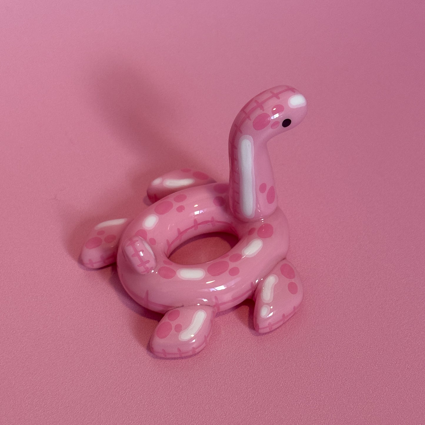 Pink Nessie Pool Floatie Ring Holder