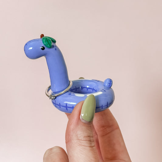 Blueberry Dino Pool Floatie Ring Holder