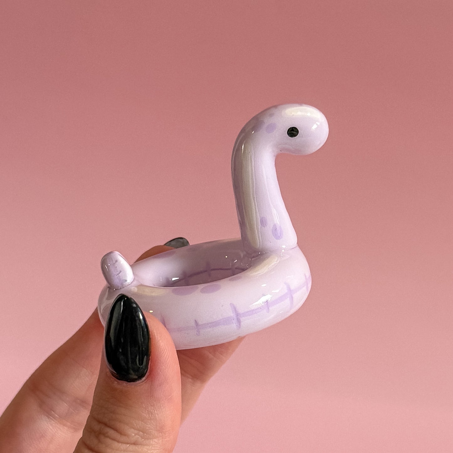 Pastel Purple Dino Pool Floatie Ring Holder