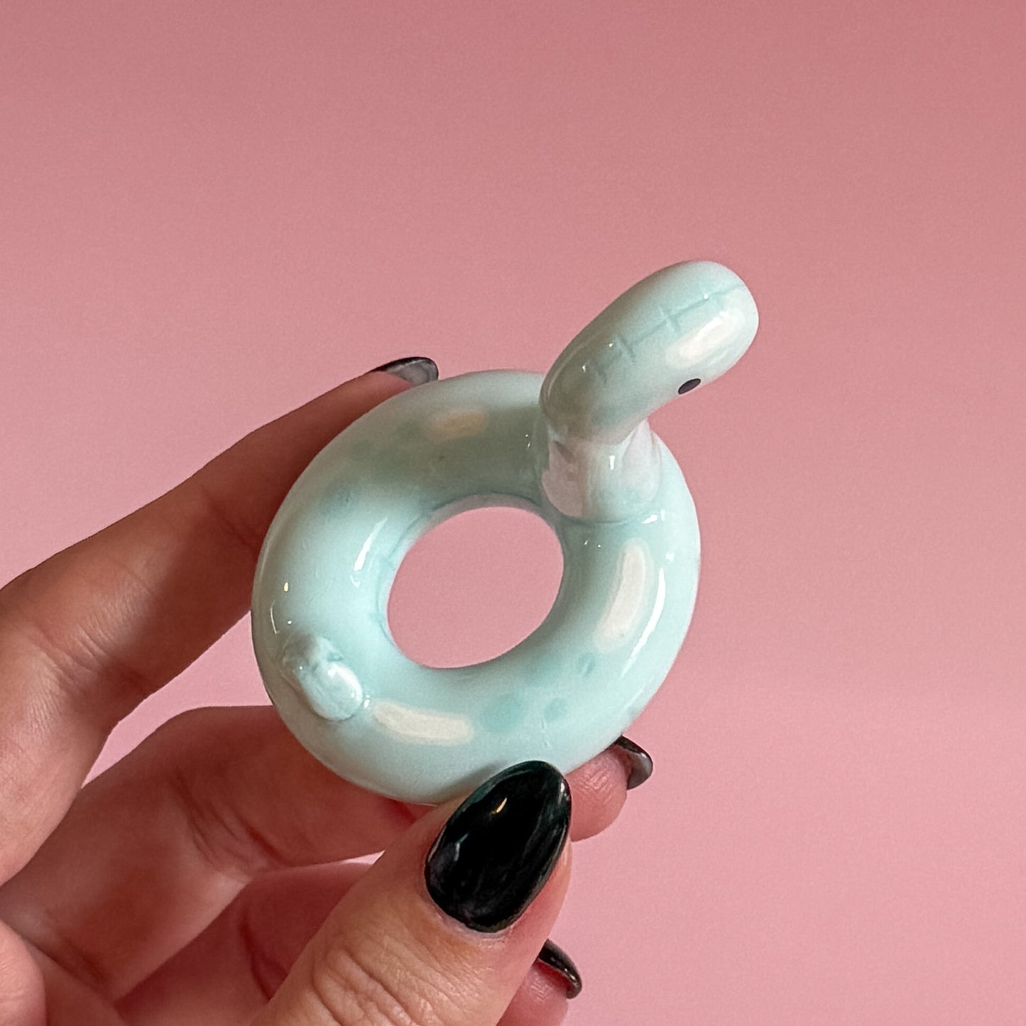 Pastel Blue Dino Pool Floatie Ring Holder