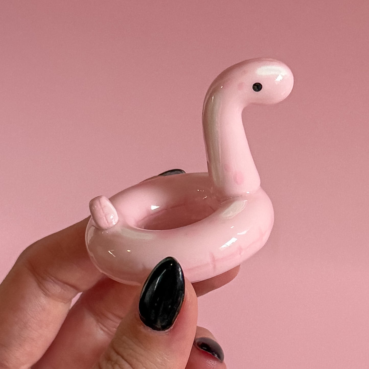 Pastel Pink Dino Pool Floatie Ring Holder